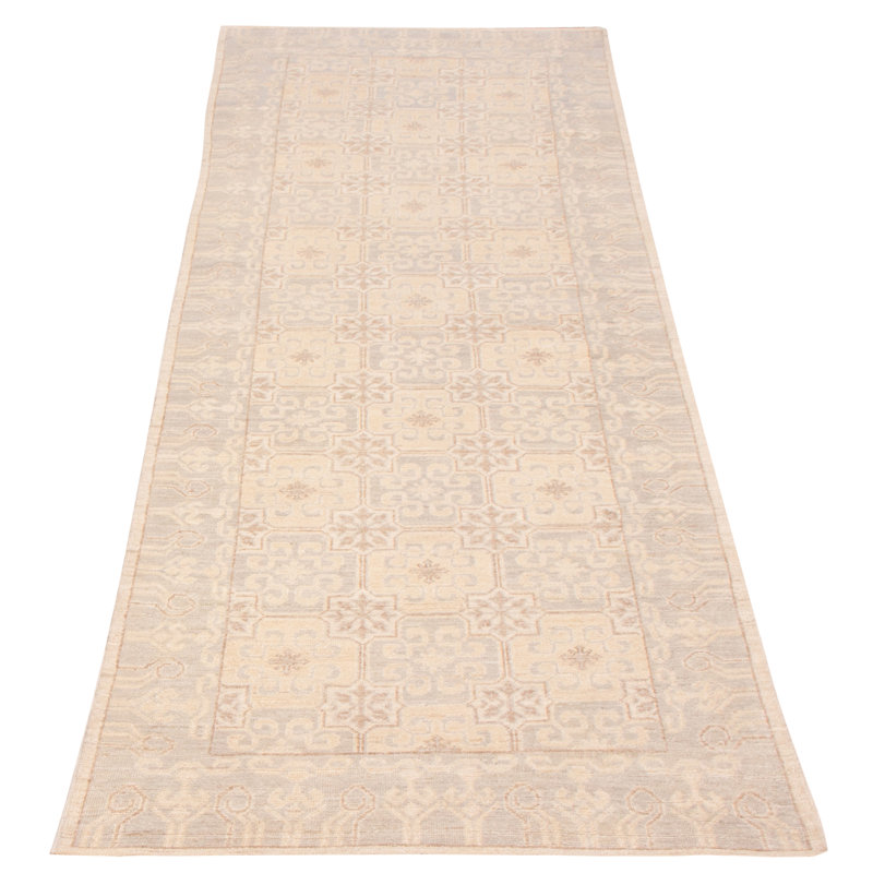 Tapis de couloir unique en laine noué à la main 4 pi 2 po x 11 pi 6 po nouvel âge Reichard