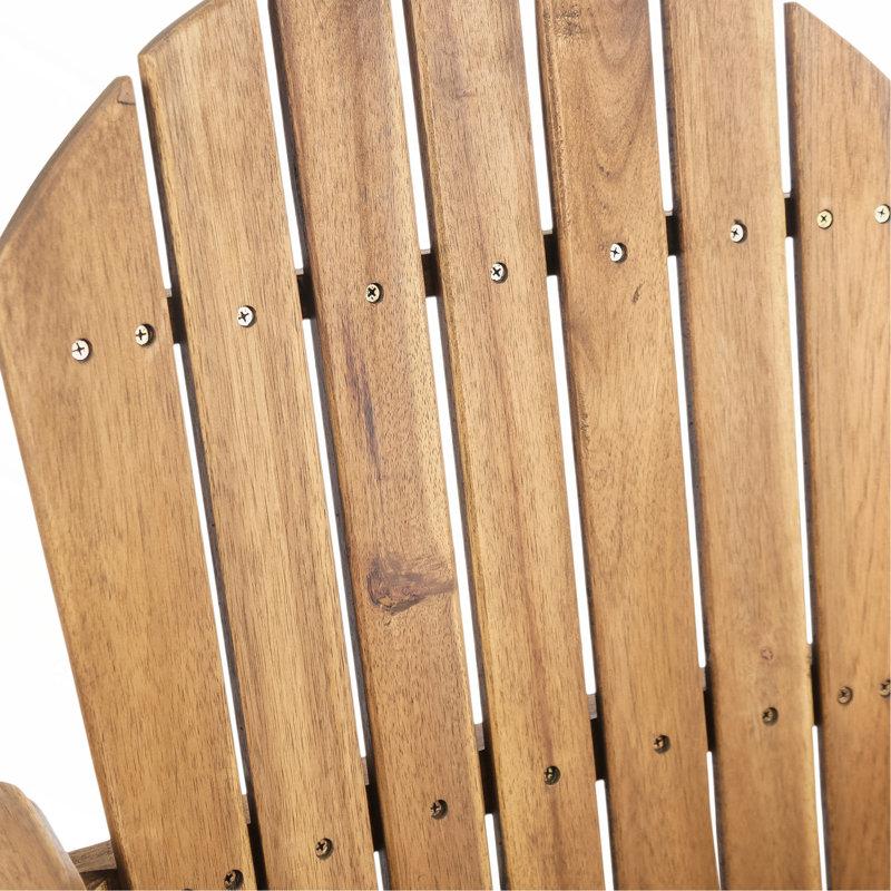 Tabourets de bar d'extérieur en bois d'acacia Adirondack, ensemble de 2, teint naturel