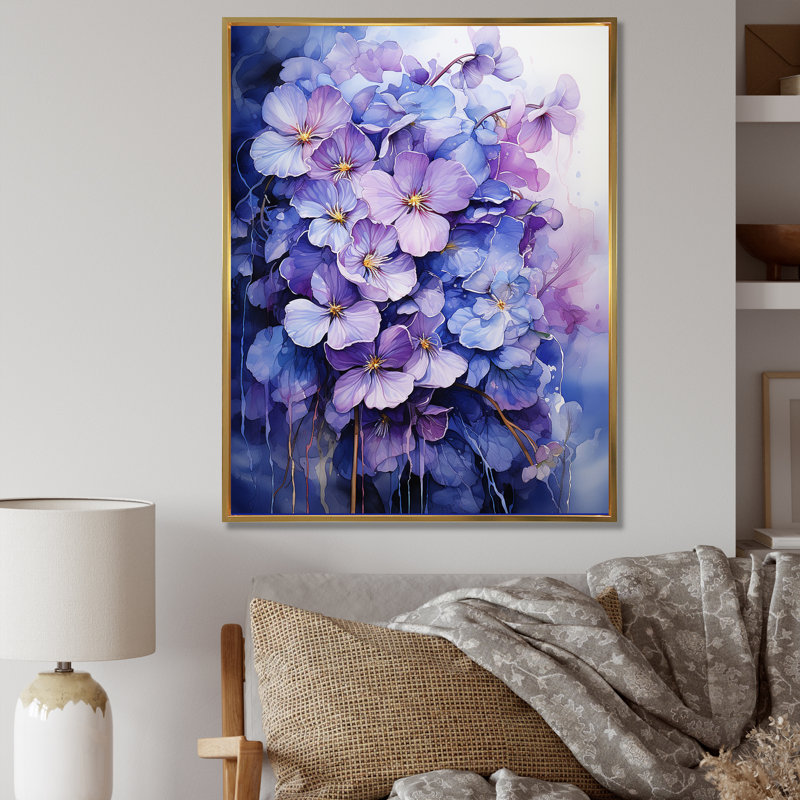 Lavande, fleurs mystérieuses I, H 20 po x l 12 po x P 1 po, Cadre flottant doré