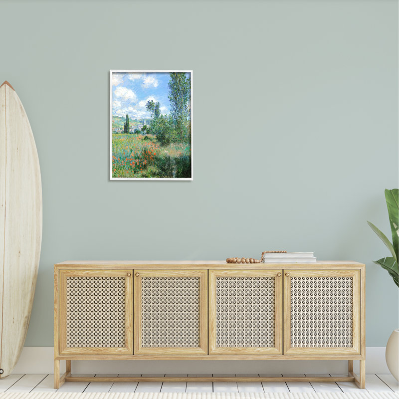 Fleurs champêtres classiques champêtre, H 30 po x l 24 po x P 1,5 po, Giclée encadrée blanc bord de mer