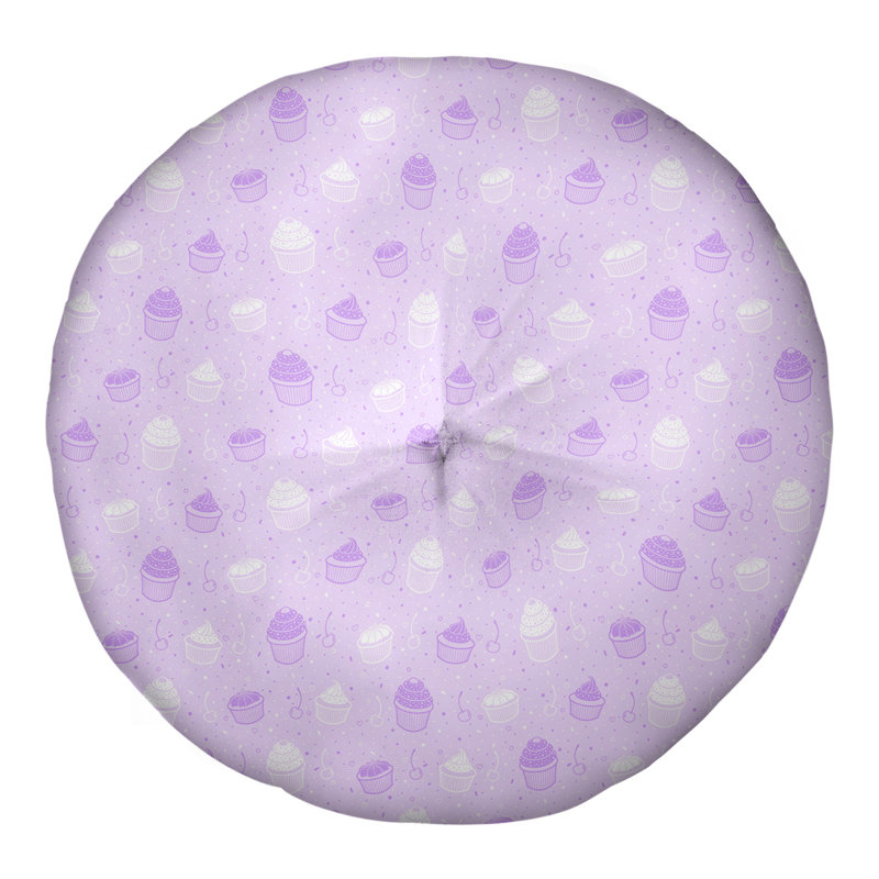 Coussin de sol Katelyn Elizabeth, H 26 po x l 26 po, Mauve / Blanc