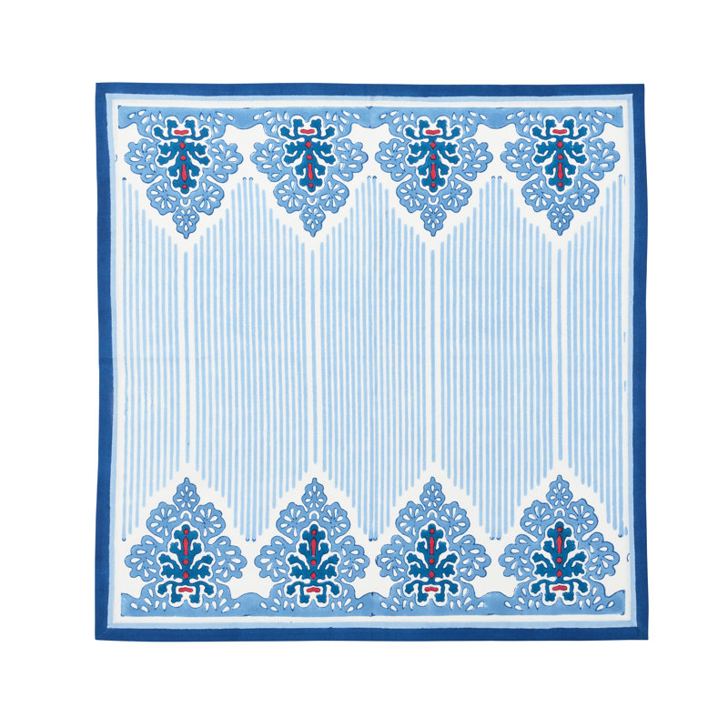Filigree Napkin, White/Blue