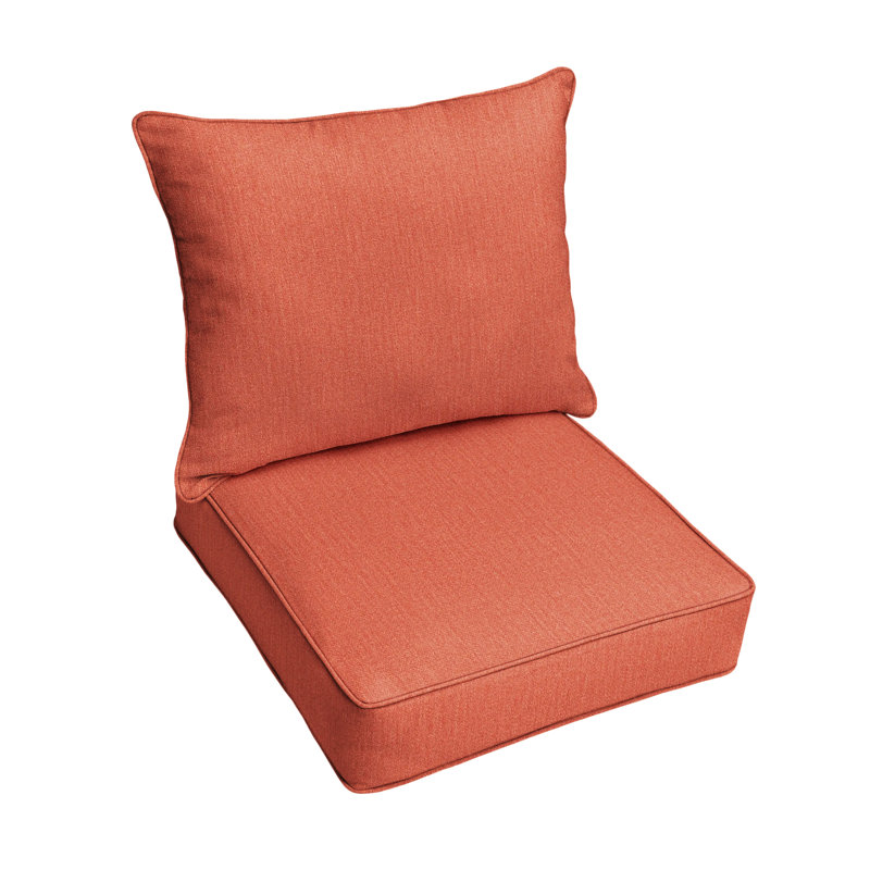 Indoor/Outdoor Sunbrella Seat/Back Cushion, 27" W x 30" D, Canvas Persimmon Sunbrella® Canvas