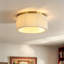 Plafonnier encastré tambour en coton à 2 lumières Hassler