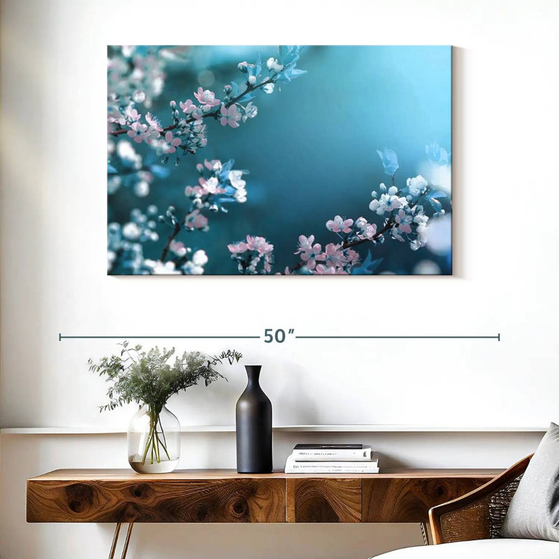 Harnek délicates fleurs printanières, H 26 po x l 39 po