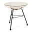 Table d'appoint moderne avec structure stable - blanc, verre trempé, 18,08 po x 18,08 po x 18,47 po, assemblage requis, plateforme en verre avec pieds en fer
