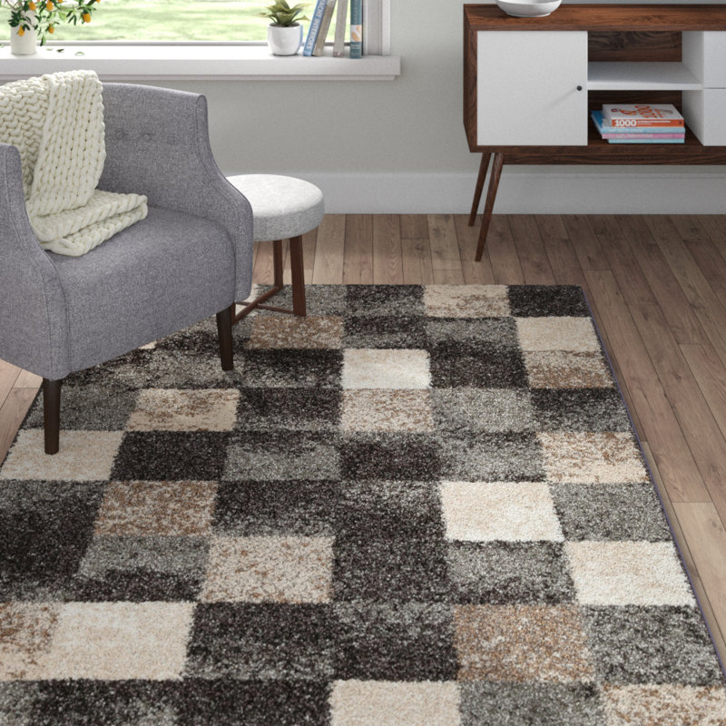 Risher Geometric Shag Area Rug, Rectangle 160 x 230cm