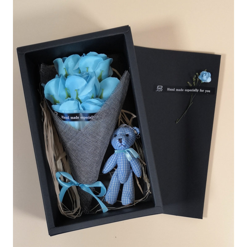 Boîte-cadeau de roses parfumées Bouquet de fleurs Graduation Season , Bleu clair