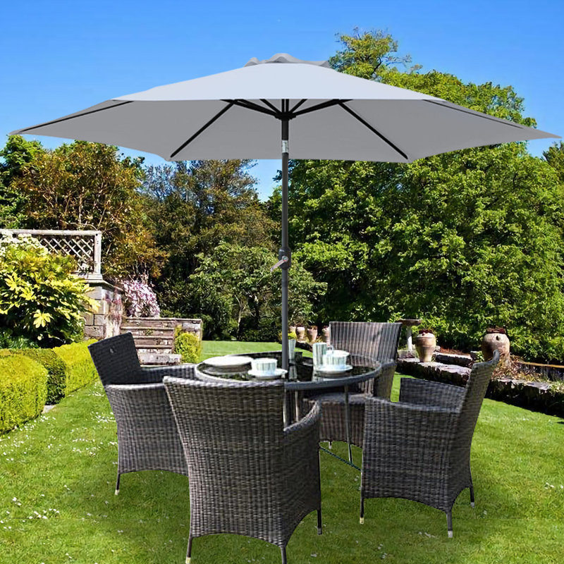 Puckett 3m Traditional Parasol Grey