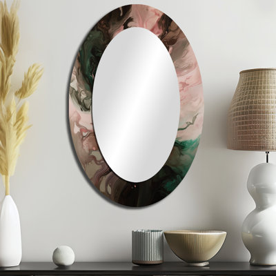 Miroir mural moderne rose et vert Inner Worlds of Marble II