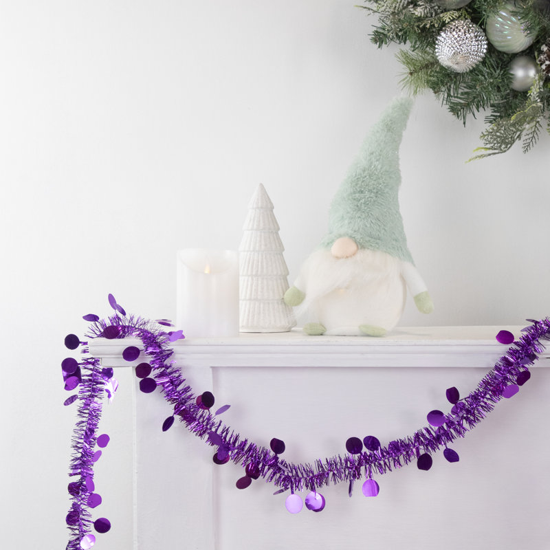 Guirlande de Noël 50 'x 1,5 "à pois - non éclairée, Mauve