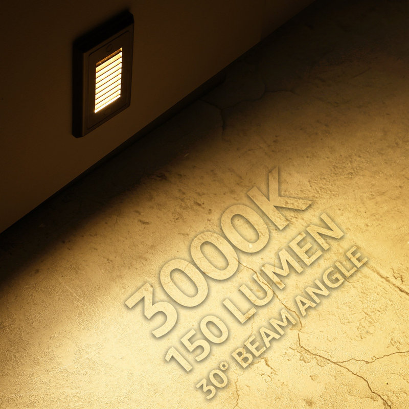Éclairage d'escalier extérieur à DEL 120 V, vertical, à intensité variable, en aluminium, IRC 90, blanc chaud 3000 K, fini bronze huilé