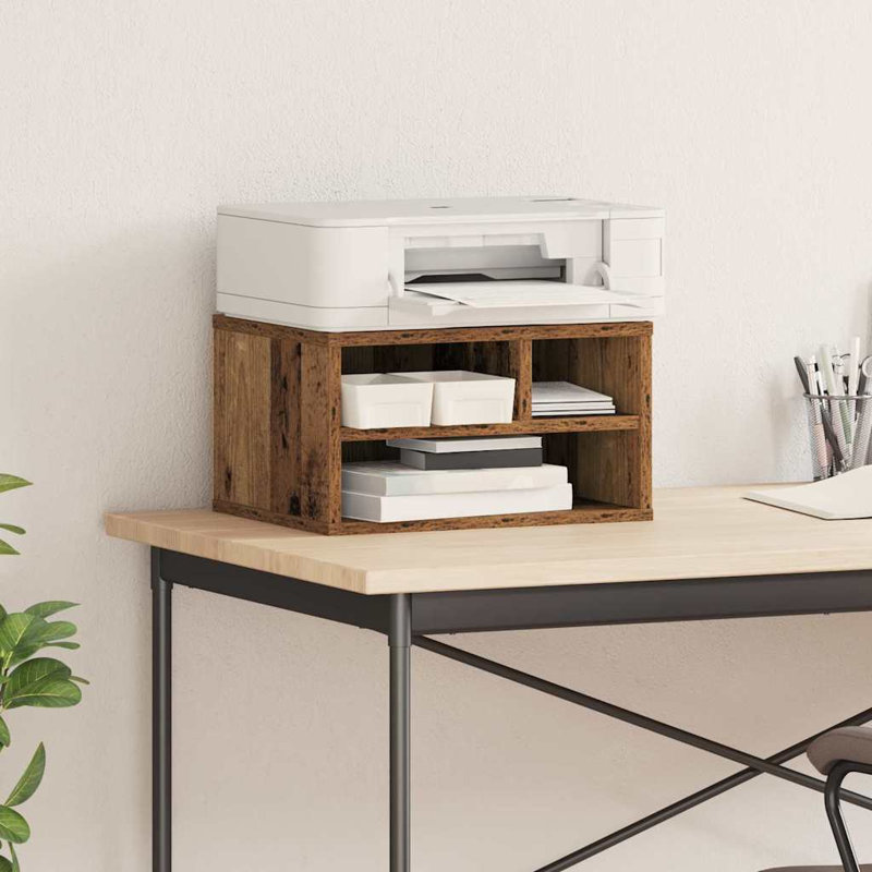 22.5cm H Printer Stand, 22.5cm H x 40cm W x 32cm D, Old Wood