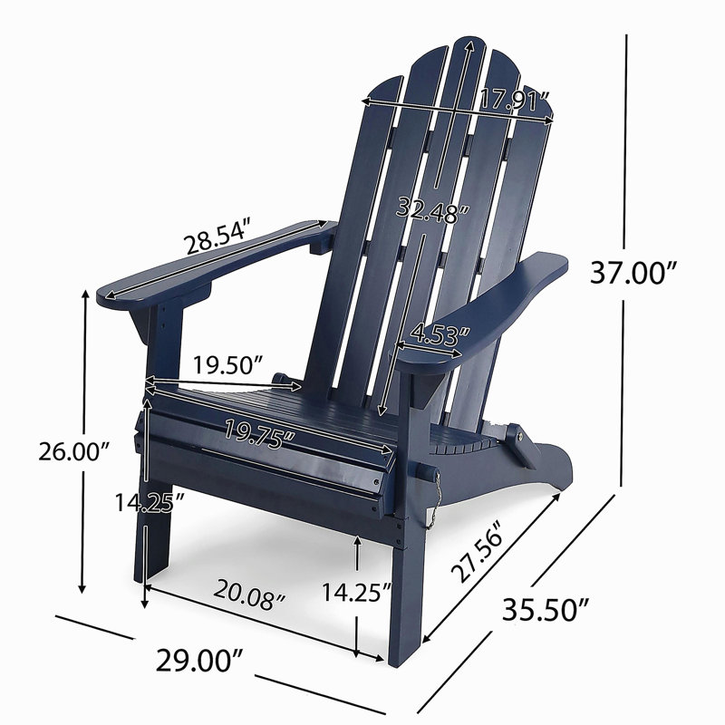 CHAISE ADIRONDack HOLLYWOOD PLIABLE, Bleu