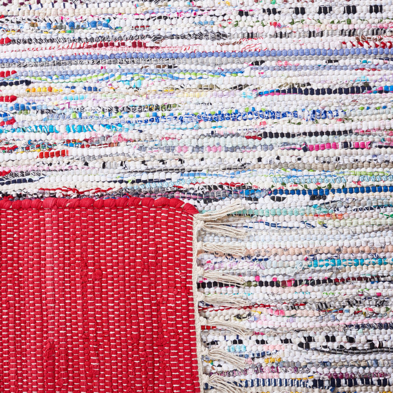 Tapis abstrait en coton tissé à la main Pascual, Rectangle 5 pi x 8 pi