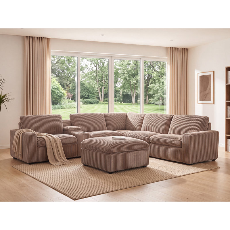 Canapé modulaire inclinable électrique en L 7 pièces avec rangement et chargement sans fil Annistyn