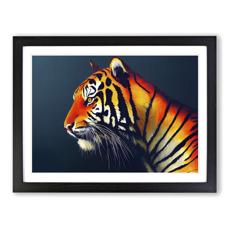 XH1022-9614X View Of The Tiger Vol.1 - Single Picture Frame Print, 46cm H x 64cm W x 2cm D, Black