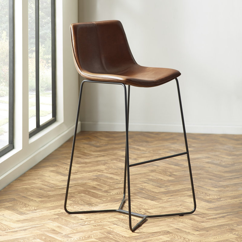 Anaysia Upholstered Counter Stool with Metal Frame