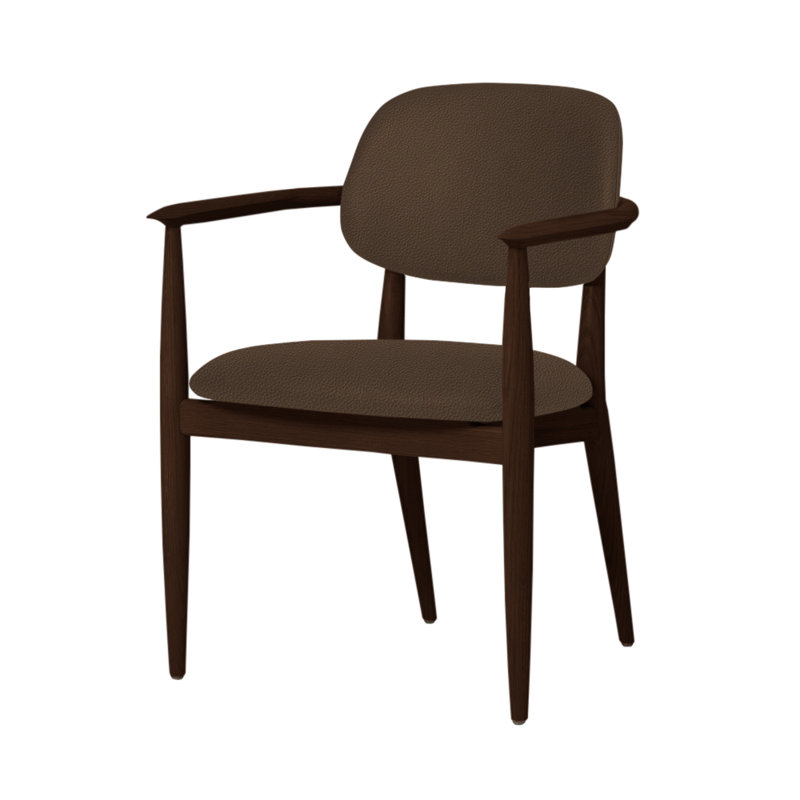 Chaise Slow de Space Copenhagen, Chêne brun foncé, Tabac Oméga