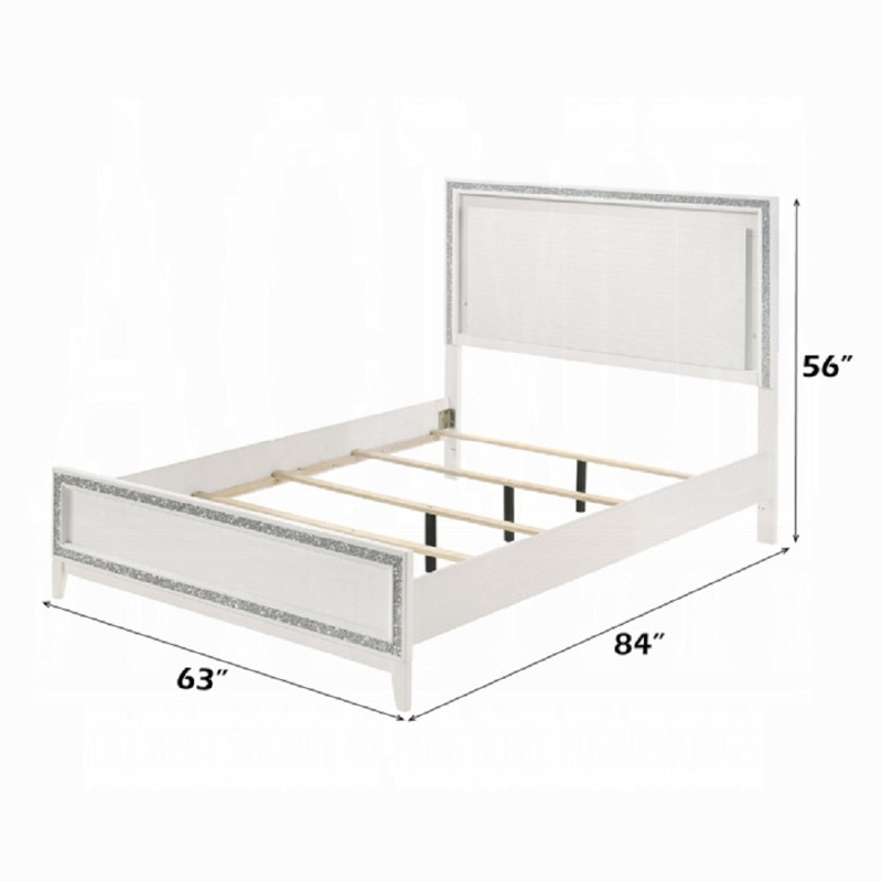 Grand lit Haiden avec DEL, White, Grand
