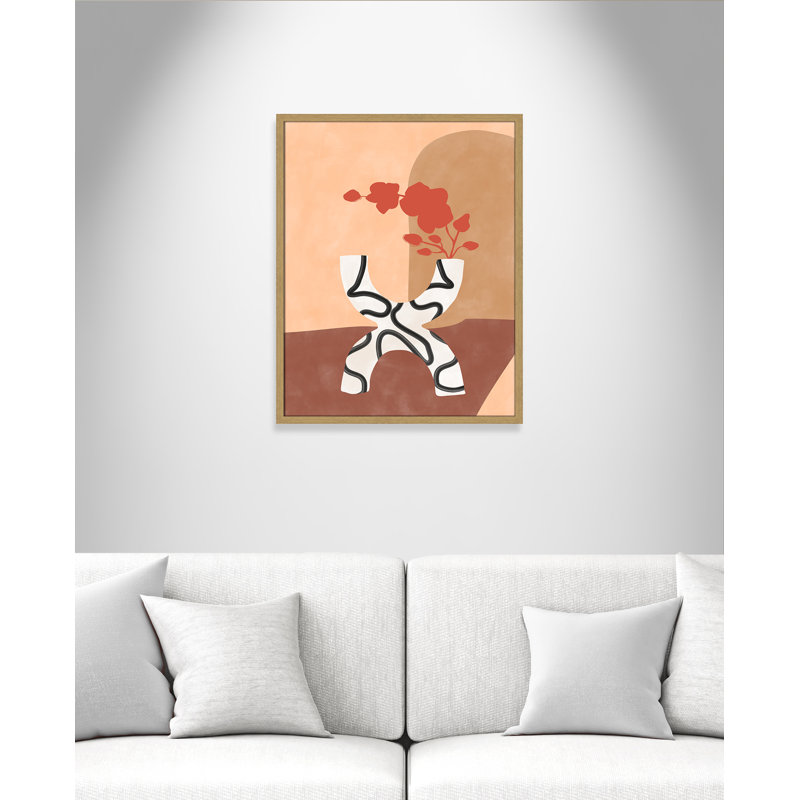 «Curved Elegance Print» par Ristova, Grain de bois naturel, 23.5'' W x 29.5'' H, Impression encadrée