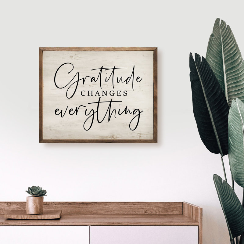 La gratitude change tout - blanc délavé, H 24 po x l 30 po