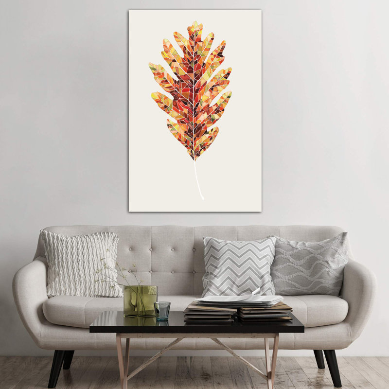 Fall Mosaic Leaf I by Grace Popp - Wrapped Canvas Painting, 66.04 cm H x 45.72 cm W x 1.91 cm D