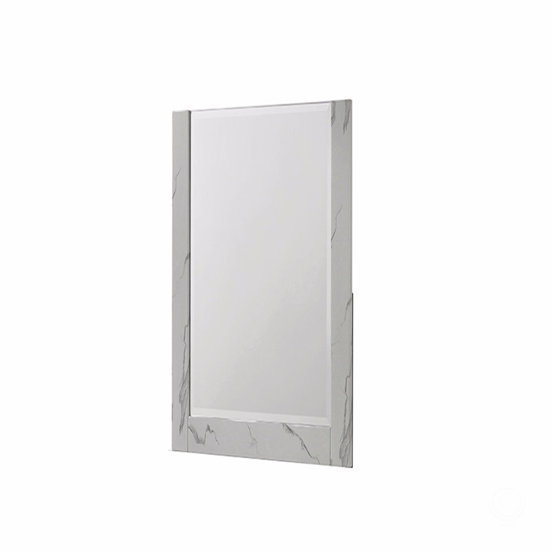Miroir - cadre bicolore en marbre et laque ultrabrillant avec surface réfléchissante surdimensionnée