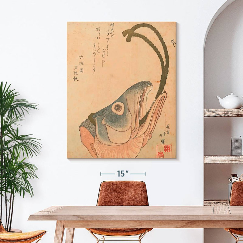 Tête de saumon, H 45 po x l 36 po