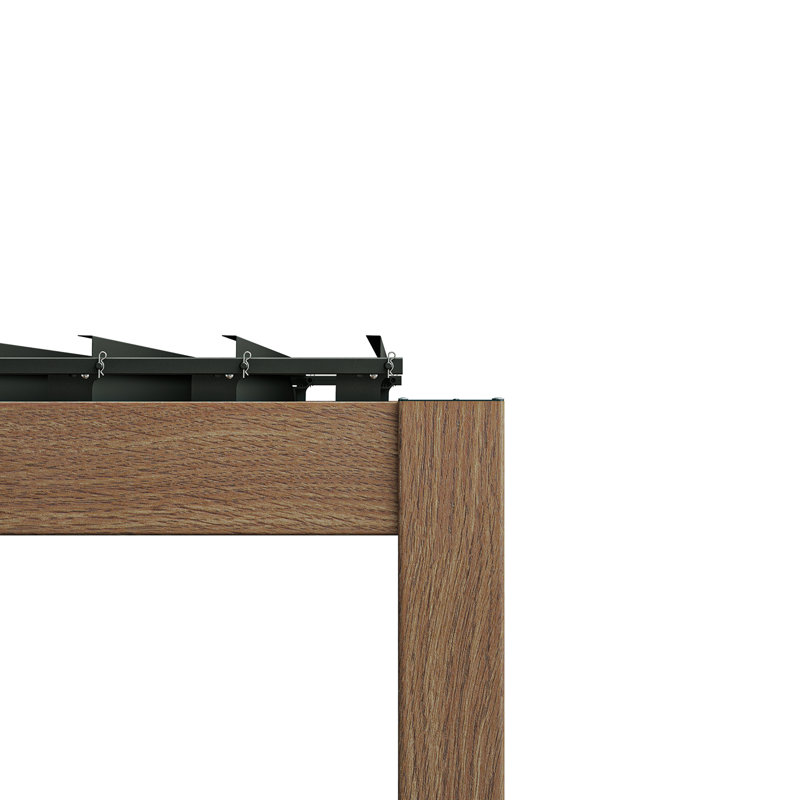 Pergola Takasho 111S en aluminium ébène brun avec lames orientables, L 10 pi x P 20 pi, Brun ébène