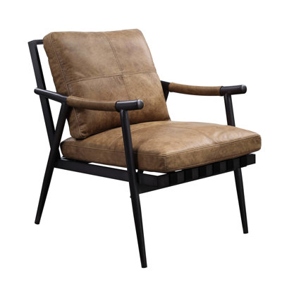 Comfortable Leather Recliner - Chestnut & Metal Leg Comfort Accent Stool Legs For Versatility