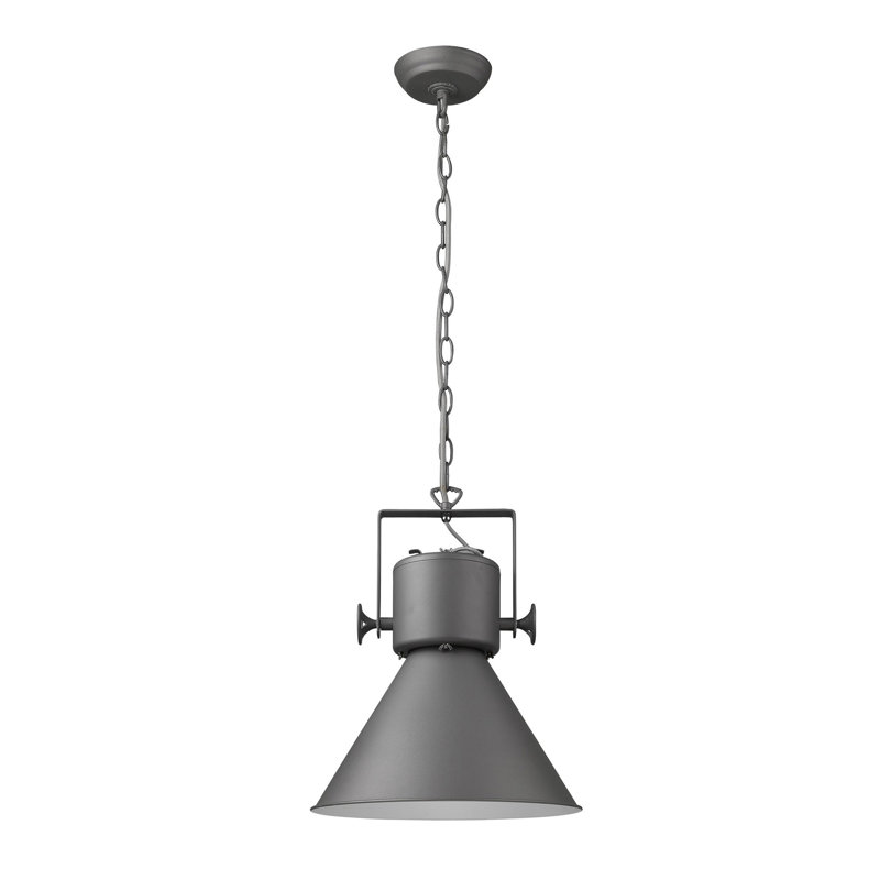 Luminaire suspendu 1 lumière à cône simple Tindell, Gris