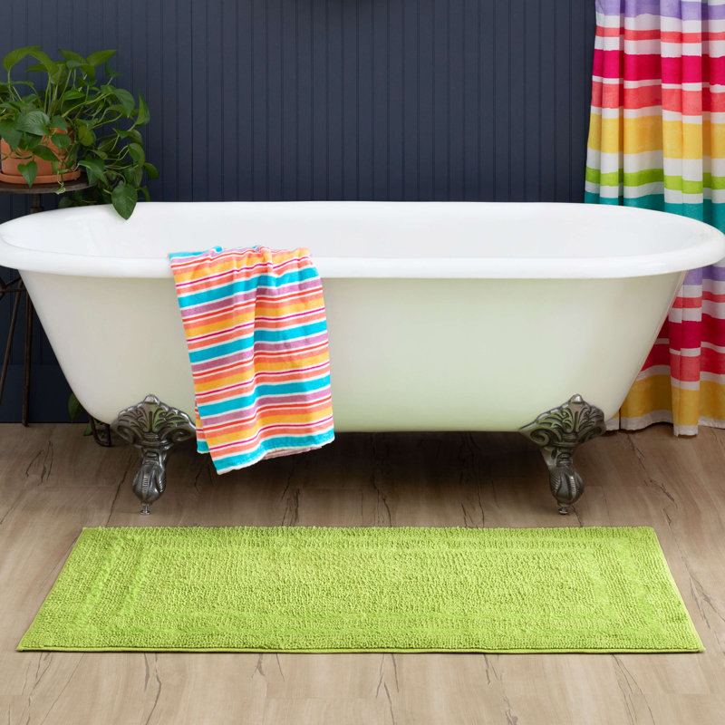 Tapis de bain lavable à la machine Kail, Fiesta lime, L 27 po x L 45 po