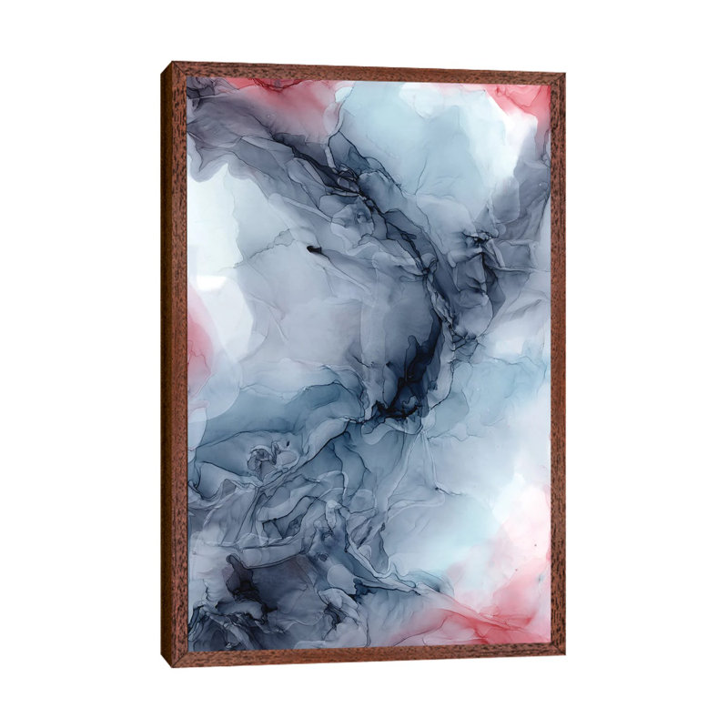 Sky Burgundy Grey by Elizabeth Karlson - Print on Canvas, 101.6 cm H x 66.04 cm W, Brown Framed
