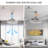 Silver Ceiling Fan with Lights 42 Inch Remote Retractable Nikky Ceiling Fan Light 6 Speeds LED Smart Light Fixture for Bedroom Kitchen (42 inches)-1624227926