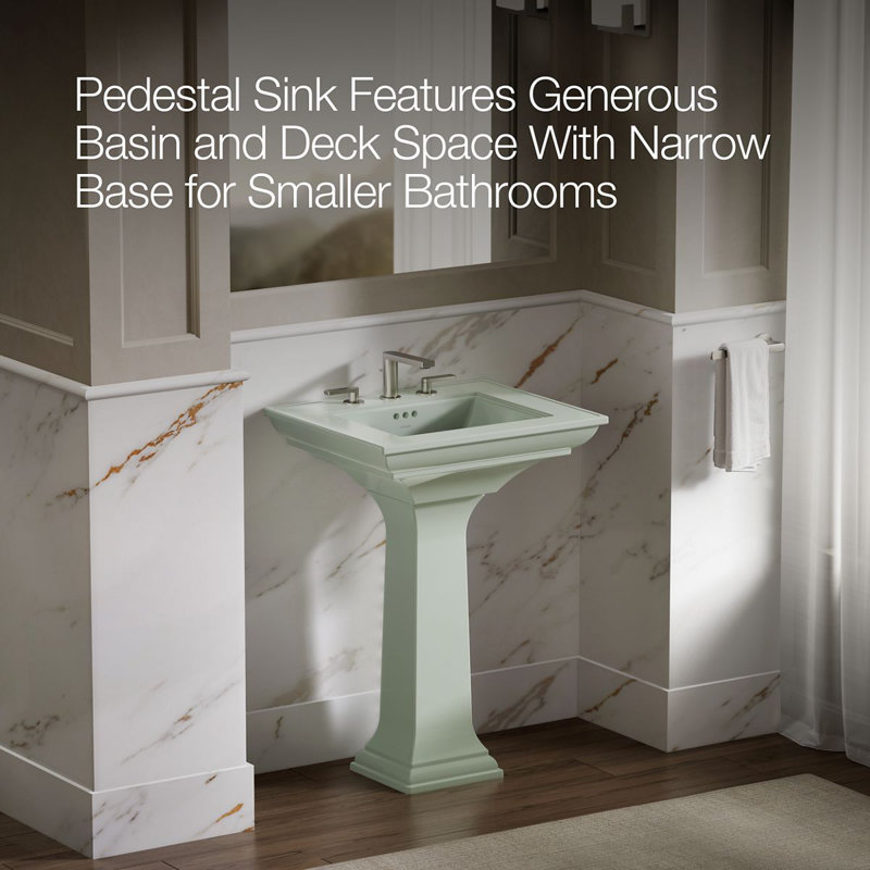Memoirs® Stately 24" Pedestal Bathroom Sink with 4" Centerset Faucet Holes, 8" Centers, 34.75" H x 20.5" W x 24.5" L