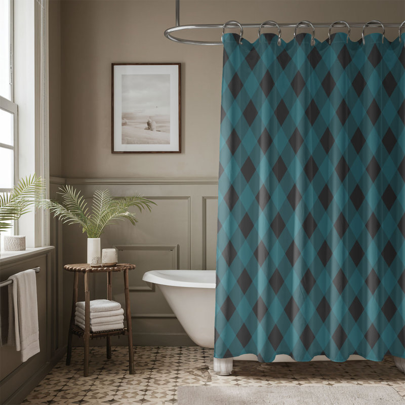 Rideau de douche Elegant Checks - Premium, H 74 po x l 71 po