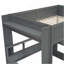 Lit mezzanine double en bois avec bureau, tablettes multiples, DEL et station de charge, gris foncé-542420323