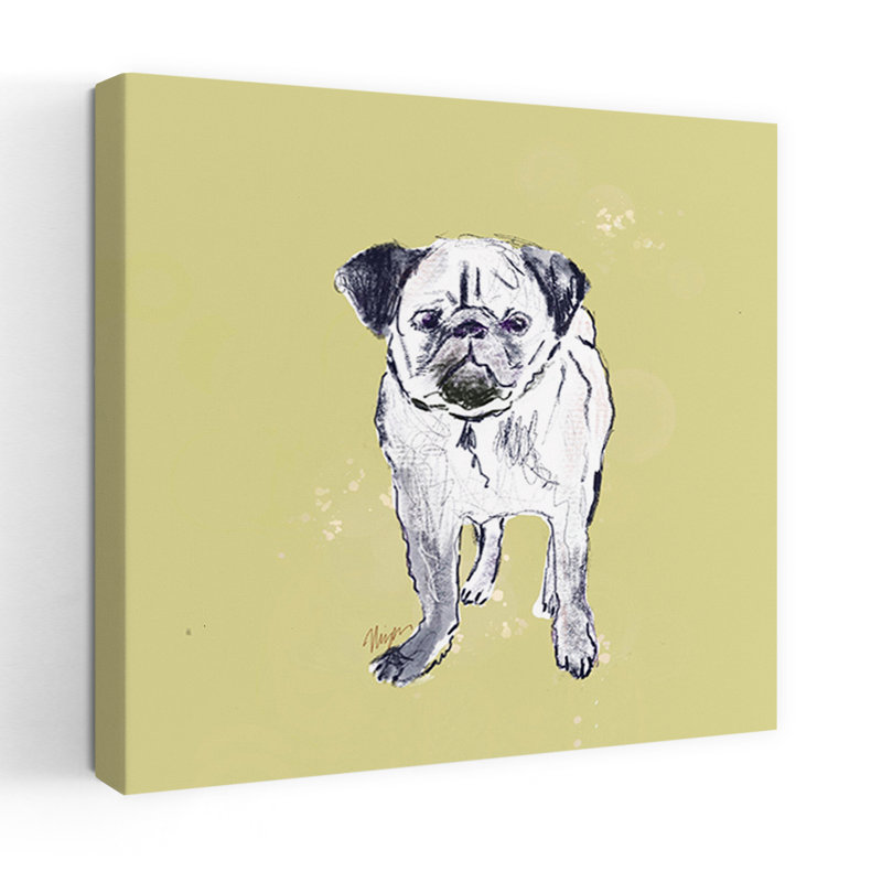 Art mignon de chien contemporain, H 24 po x l 24 po