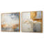 Minimalisme beige et doré vague horizon I - collages abstraits carrés, ensemble de 2 collages-314055490-314055502