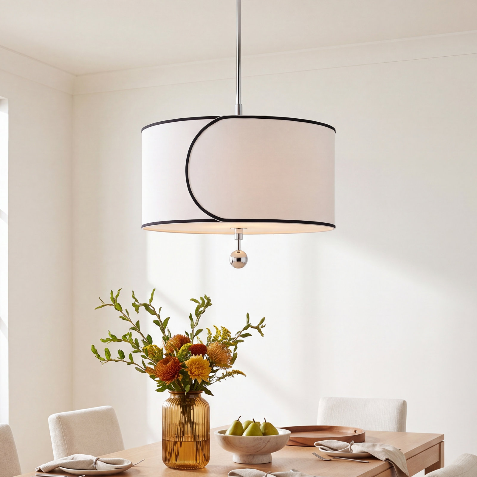 Hampshire 3 - Light Drum Chandelier, Polished Nickel
