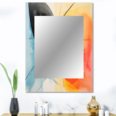 Motif géométrique de couleurs douces IV - miroir mural unique géométrique, miroir moderne, art imprimé en métal