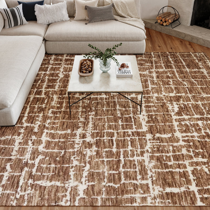 Nourison Taylorrose 9'9" x 13'9" Mocha Ivory Modern Indoor Rug, Rectangle 9'9" x 13'9", Mocha Ivory