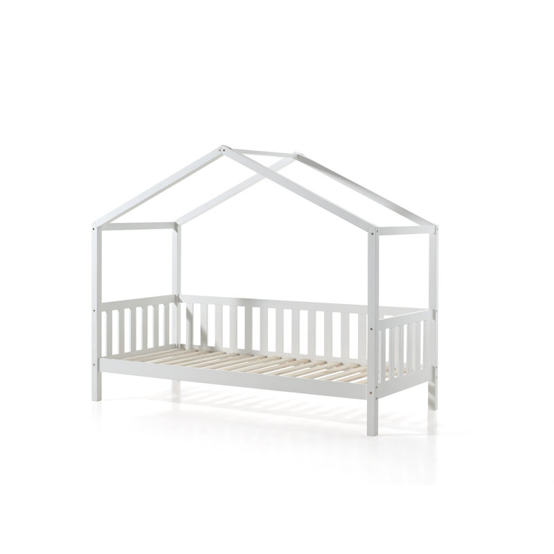 Dallas European Single (90 x 200cm) Solid Wood House Beds and Mattress by Vipack, White