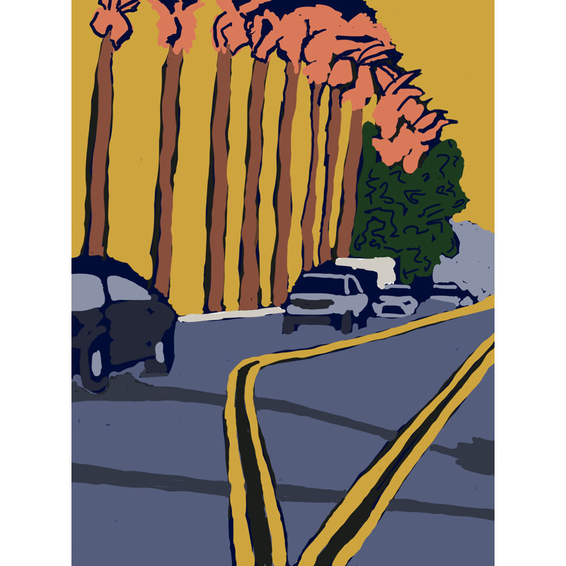 Sunset Palms Print by Deborah Blum, 21.25" H x 17.25" W x 0.875" D