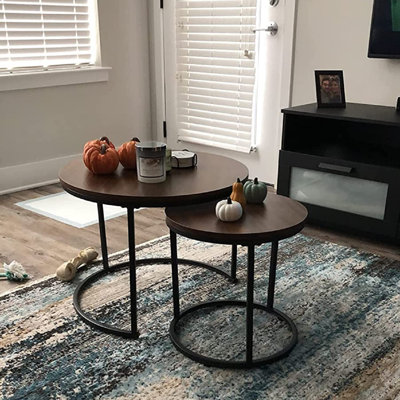 Makis Set of 2 Round Nesting Coffee Tables.