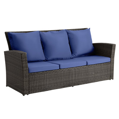 Netherside Outdoor Wicker Patio Sofa Sofa with Cushions