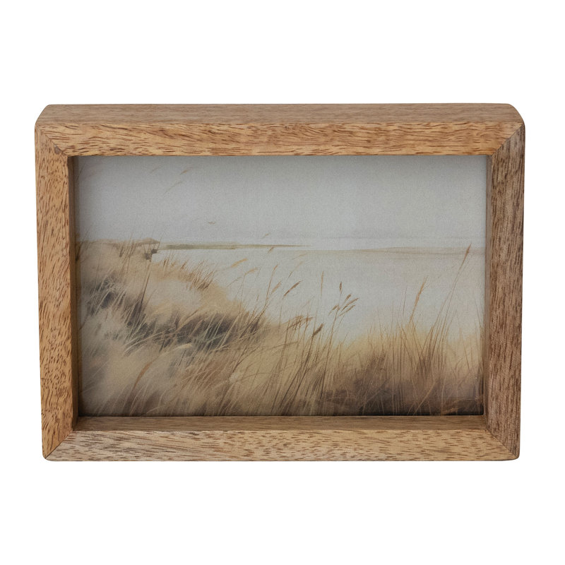 Cadre photo paysage flottant en bois de manguier et verre Landscape, L 5 po x H 7 po