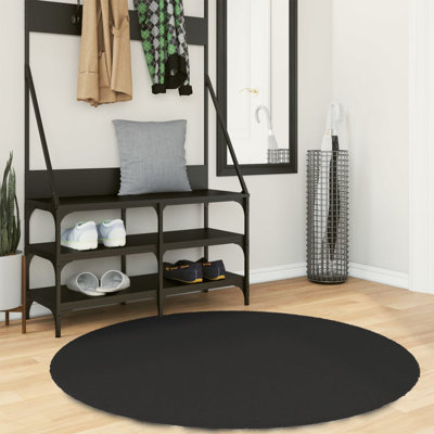 Rug "HUARTE" Short Pile Soft and Washable Black