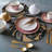 The Haings Round Beaded Placemats Set with Abstract Swirl Pattern for Luxury Dining Table Christmas Decor-98272006